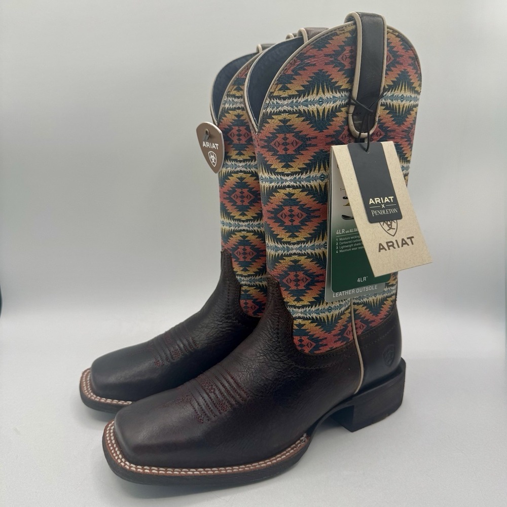Ariat Pendleton Circuit Savanna Boot Women's Size 6 B Crackle Cafe Brown Leather - Picture 16 of 16